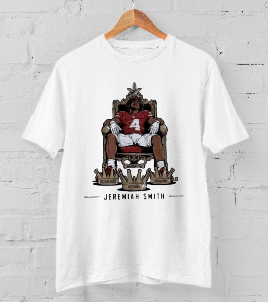 Ohio State Football Jeremiah Smith Triple Crown Receiving Yards Receptions Touchdowns T-Shirt