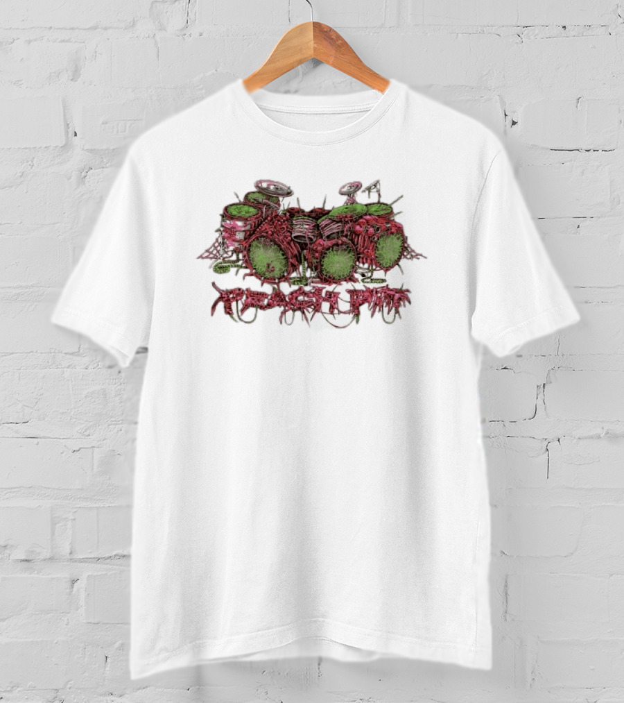 Peach Pit Meat Drums Drumming Kit Artful Display T-Shirt