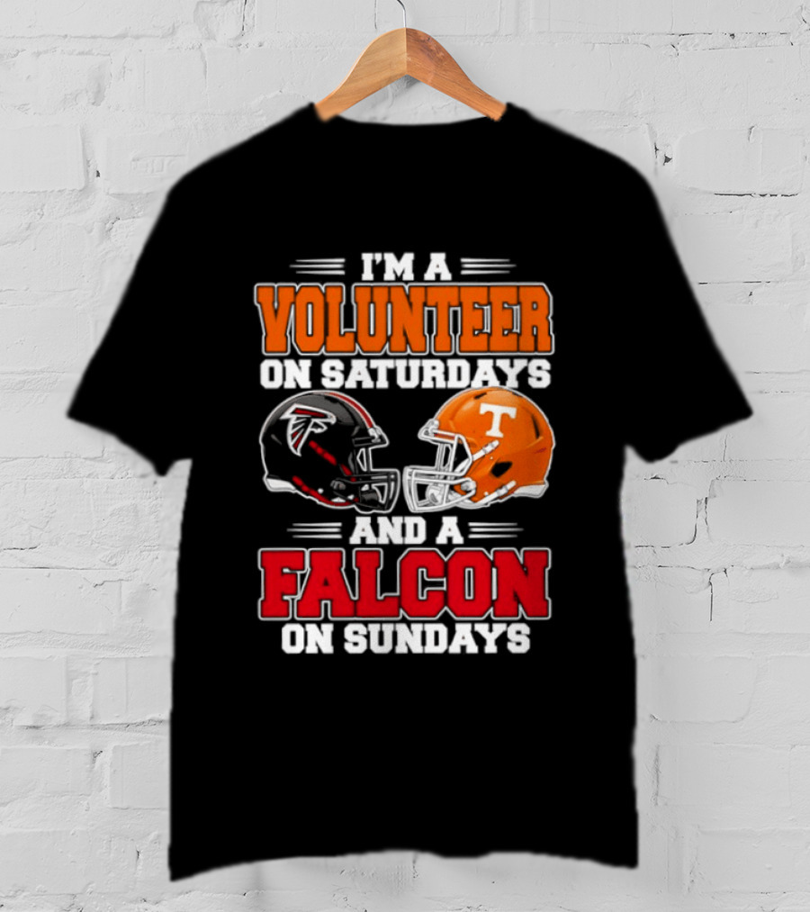 I'm A Volunteer On Saturdays And A Falcon On Sundays Football Helmets T-Shirt