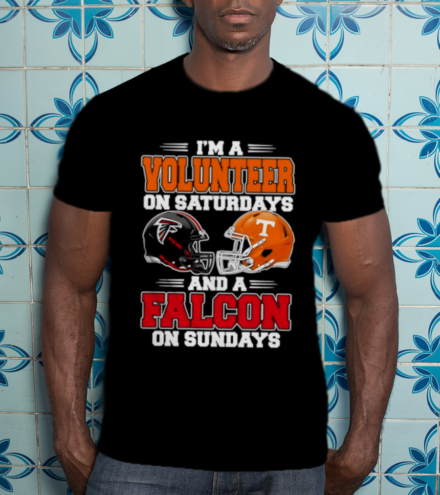 I'm A Volunteer On Saturdays And A Falcon On Sundays Football Helmets T-Shirt