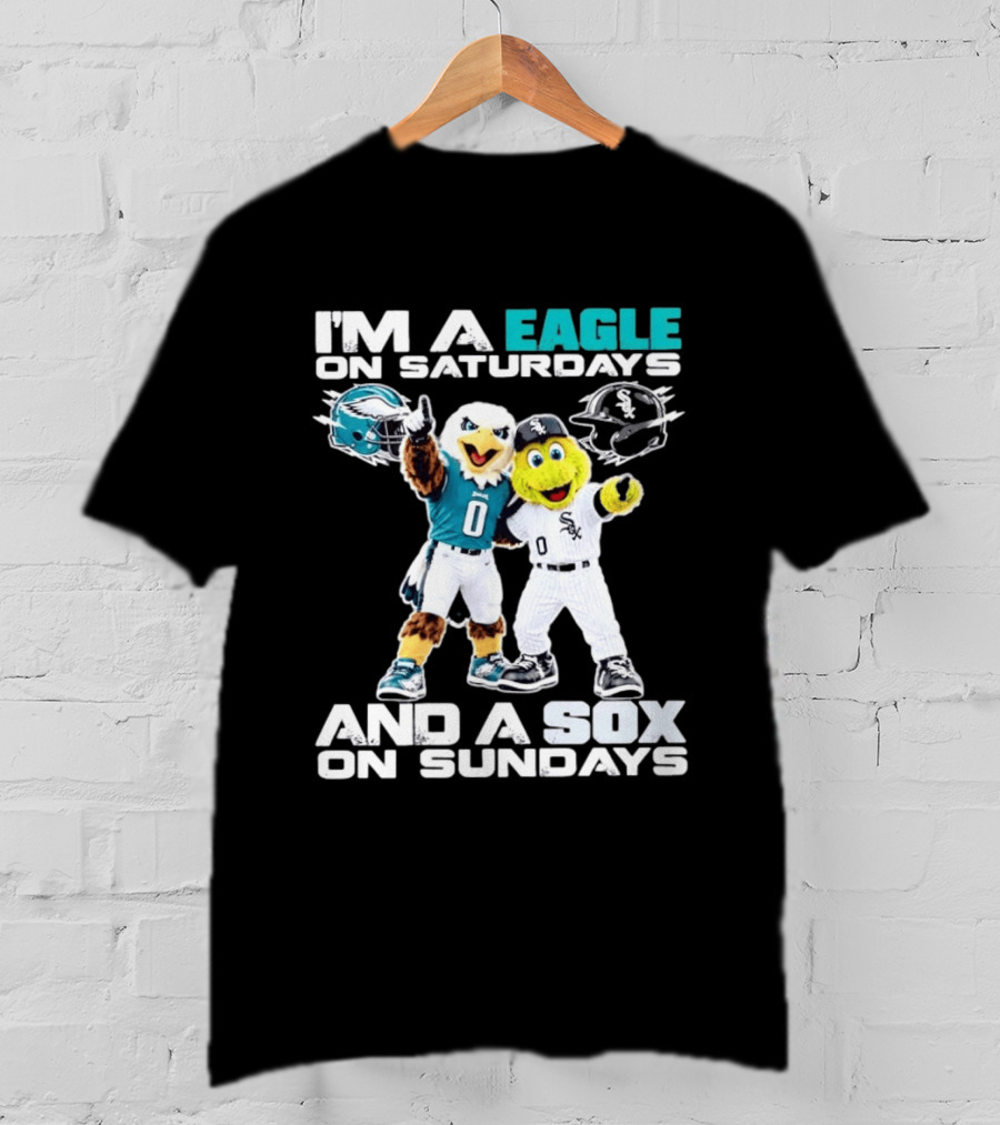 I'm An Eagle On Saturdays And A Sox On Sundays Football Baseball Mascots T-Shirt