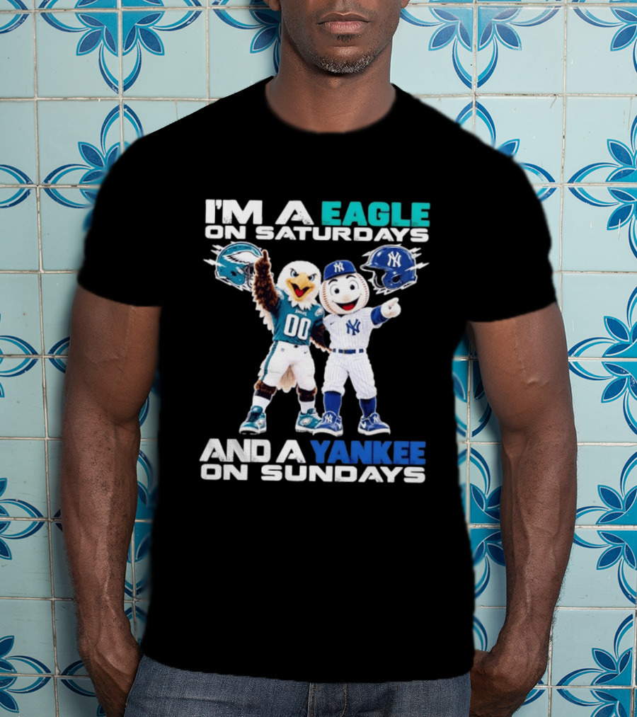I'm An Eagle On Saturdays And A Yankee On Sundays Eagle And Yankee Helmets Mascots T-Shirt