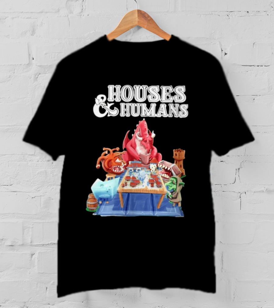 Houses And Humans Halloween Game Monsters Playing Board Game T-Shirt