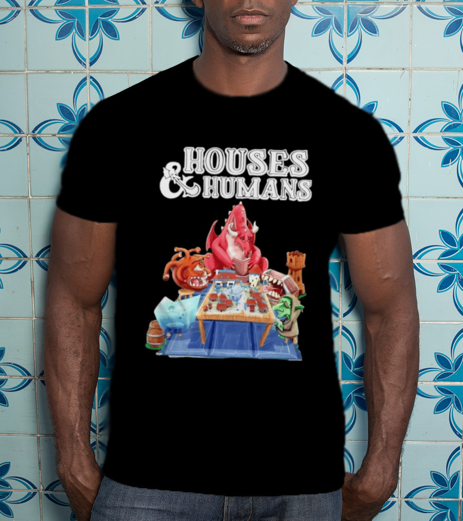 Houses And Humans Halloween Game Monsters Playing Board Game T-Shirt