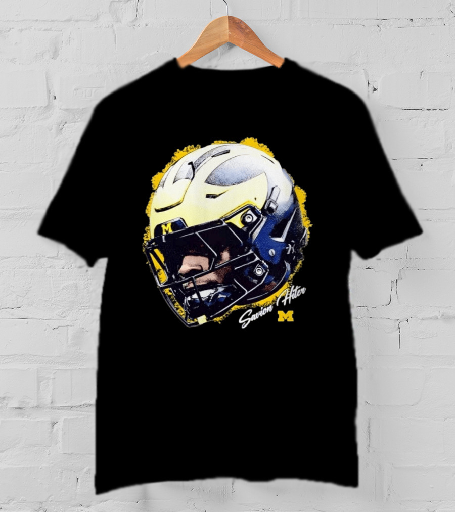 NCAA Football Michigan Wolverines Savion Hiter Game Face Helmet M T-Shirt