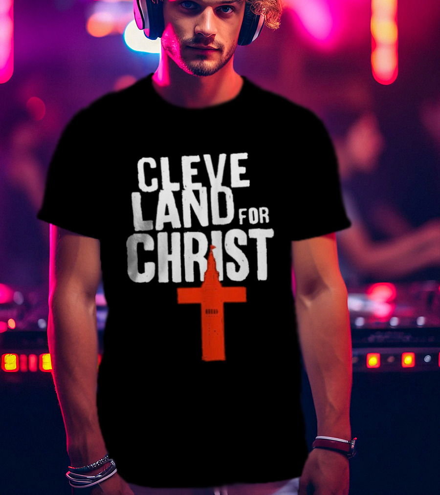 Cleveland For Christ Orange And Brown Terminal Tower Cross T-Shirt