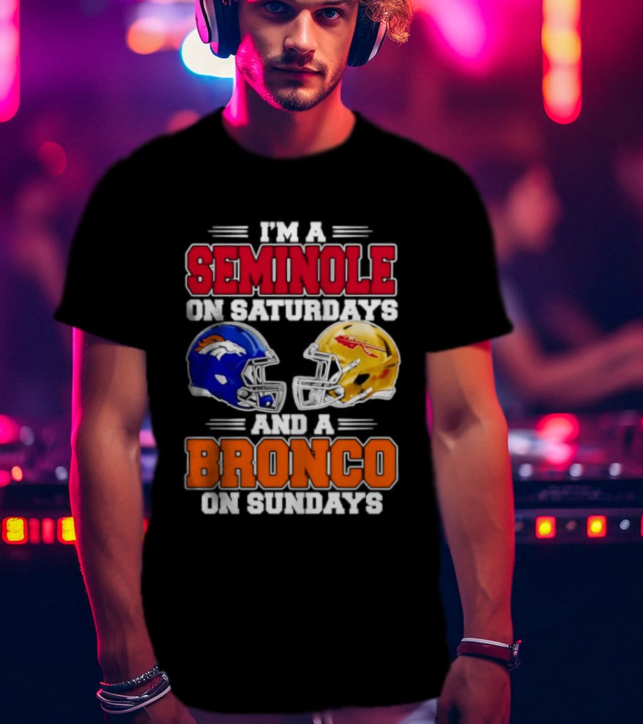 Seminole Saturdays Bronco Sundays Football Fan Gear T-Shirt