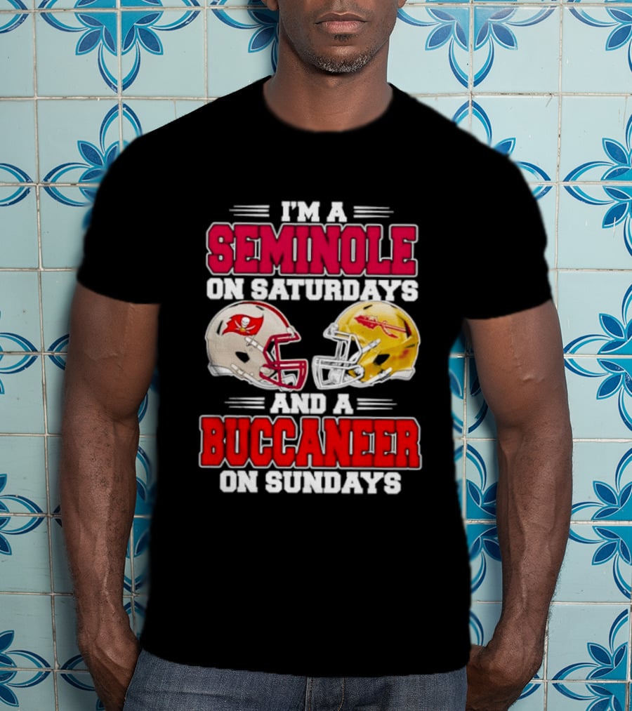 I'm A Seminole On Saturdays Buccaneer On Sundays Football Helmets T-Shirt