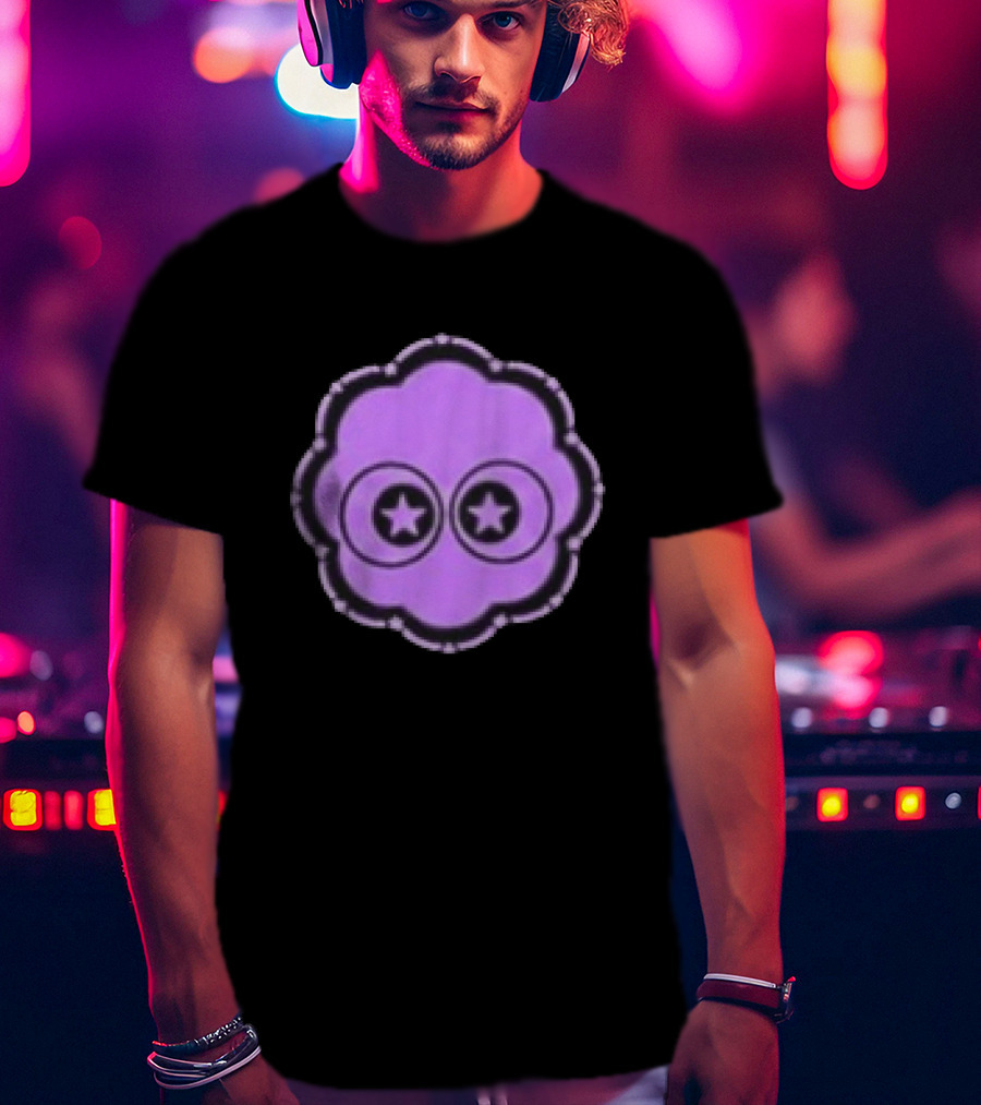 Ranboo Parti Pixel Bunny Star Eyes Purple T-Shirt