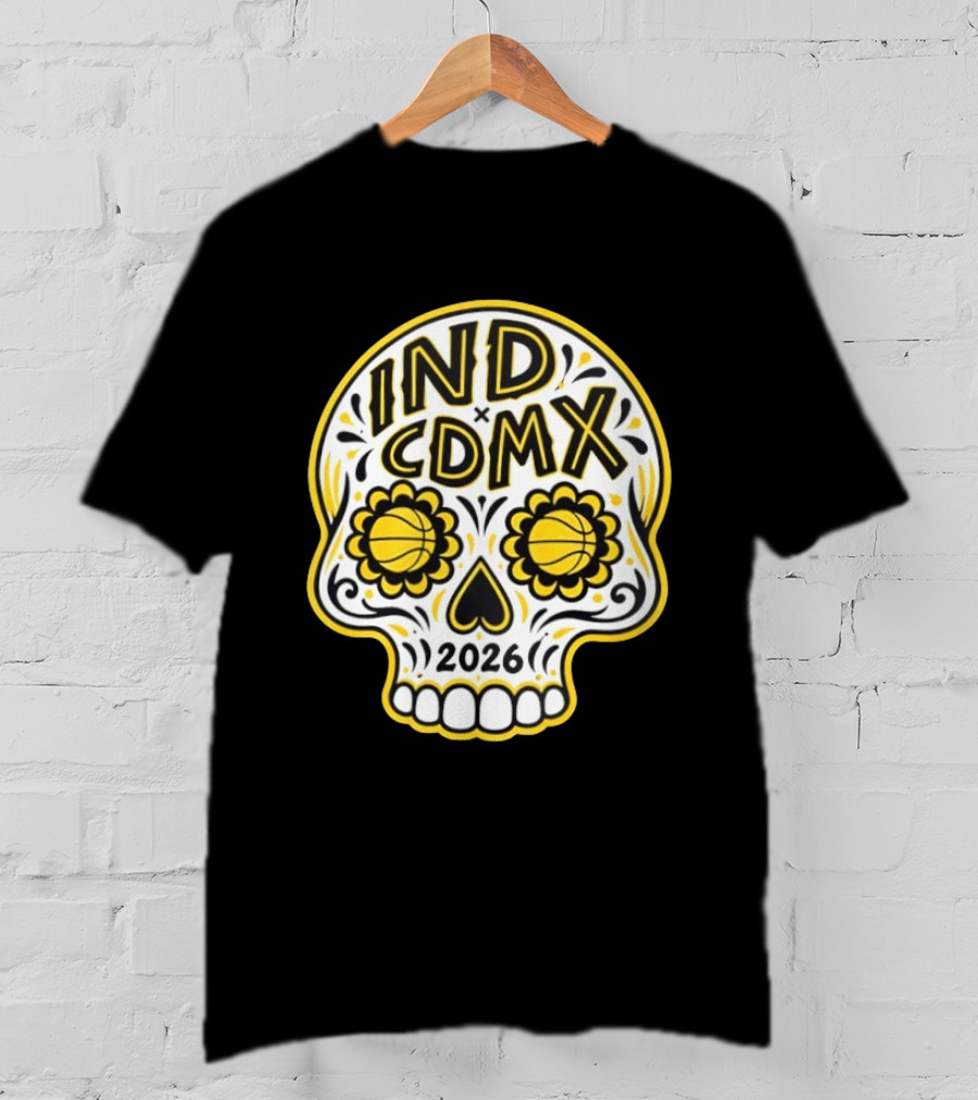 Indiana Pacers Indy CDMX 2026 Día De Muertos Mexico Skull T-Shirt