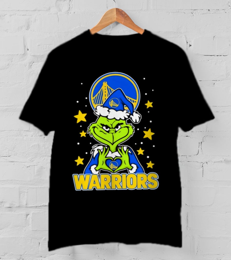 Golden State Warriors Christmas Grinch Snowflakes And Stars T-Shirt