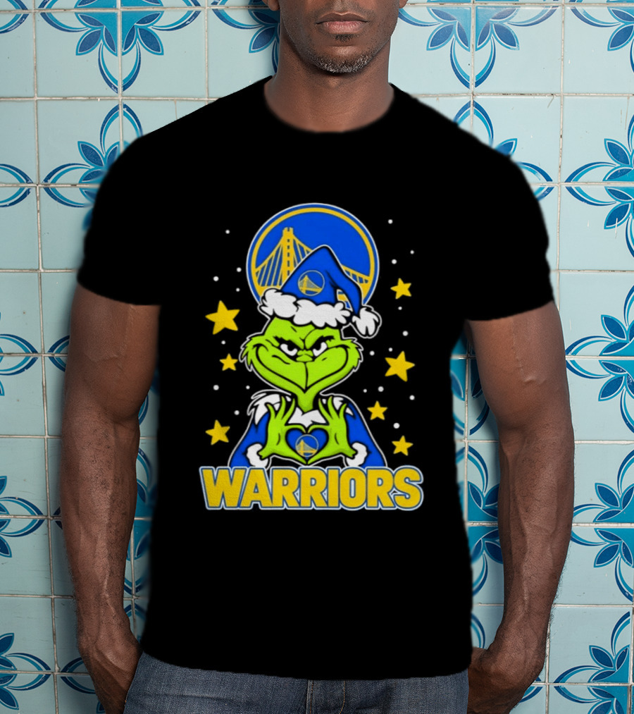 Golden State Warriors Christmas Grinch Snowflakes And Stars T-Shirt