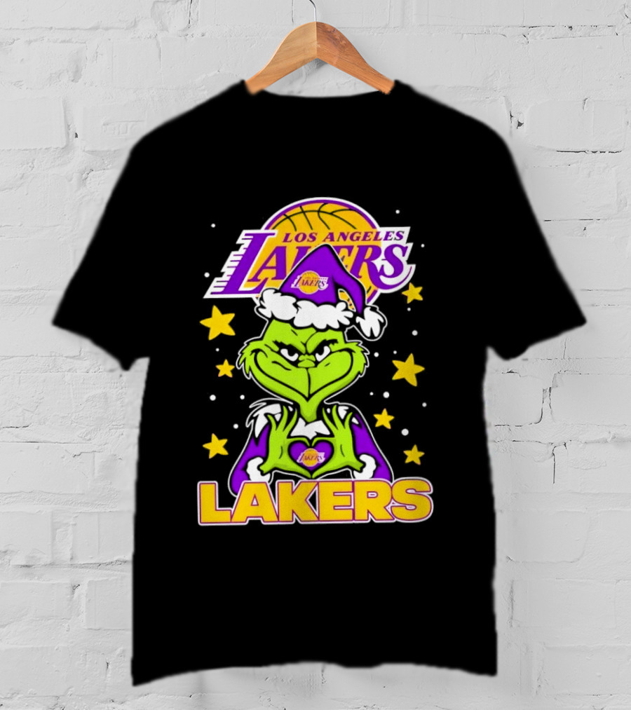 Los Angeles Lakers Christmas Grinch Festive NBA Fan Gear T-Shirt