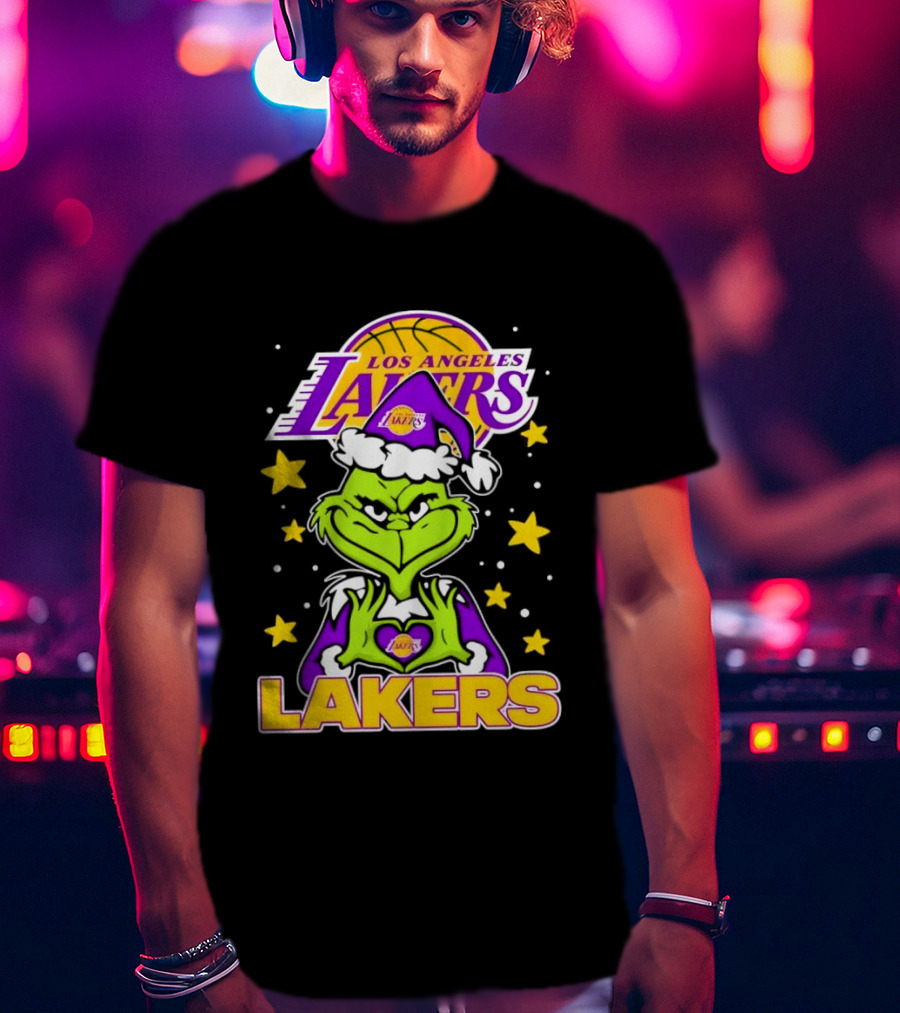 Los Angeles Lakers Christmas Grinch Festive NBA Fan Gear T-Shirt