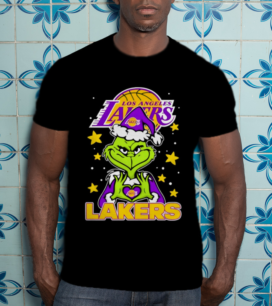 Los Angeles Lakers Christmas Grinch Festive NBA Fan Gear T-Shirt