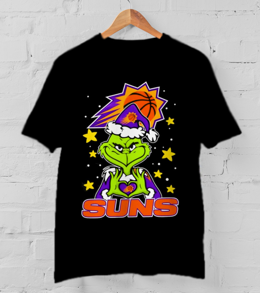 Phoenix Suns Christmas Grinch Holding Heart T-Shirt