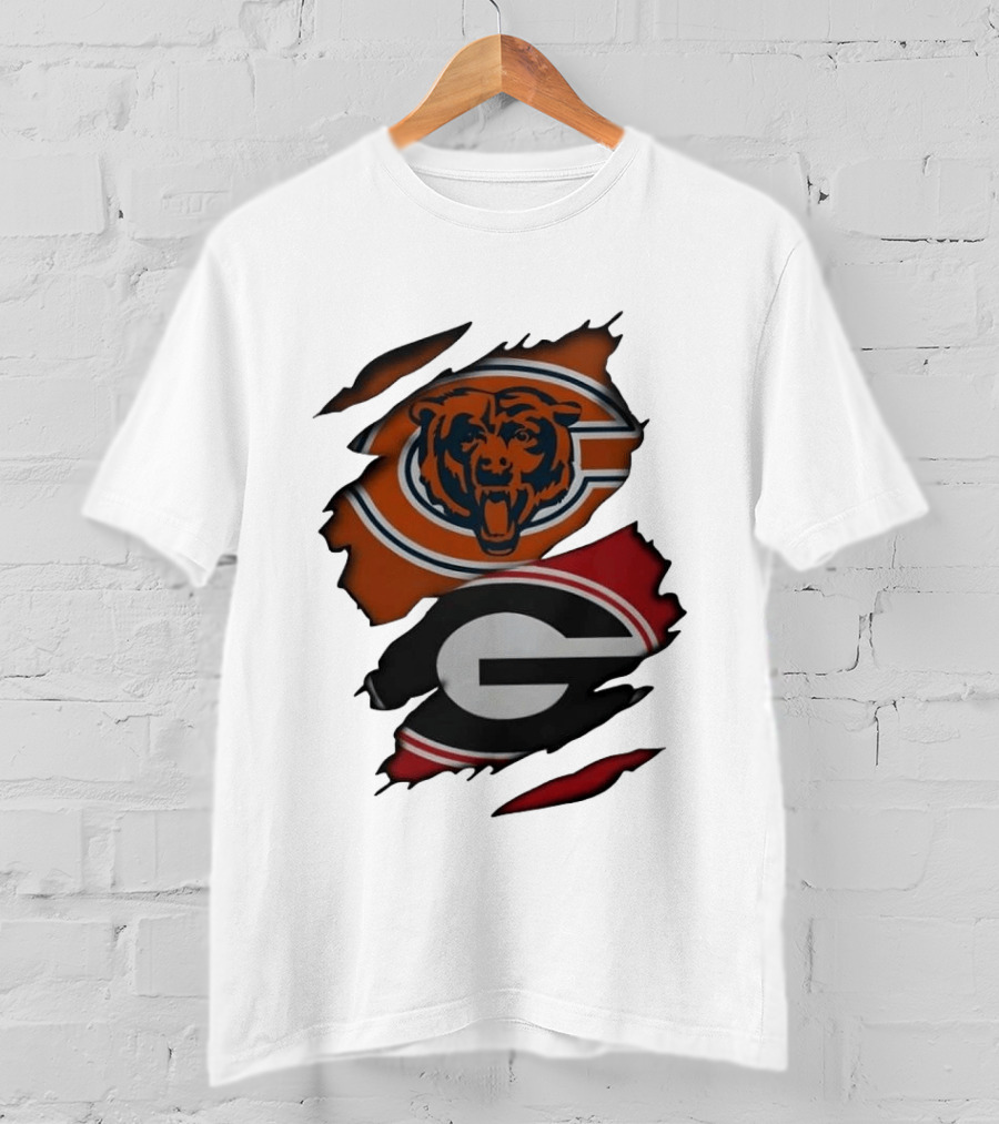 Chicago Bears Georgia Bulldogs Ripped Mesh T-Shirt