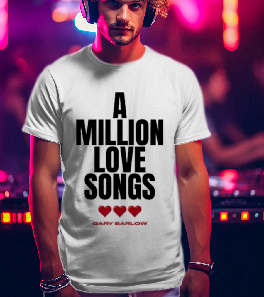 Gary Barlow A Million Love Songs Three Red Hearts T-Shirt