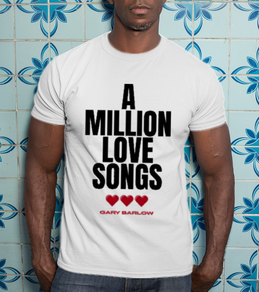 Gary Barlow A Million Love Songs Three Red Hearts T-Shirt