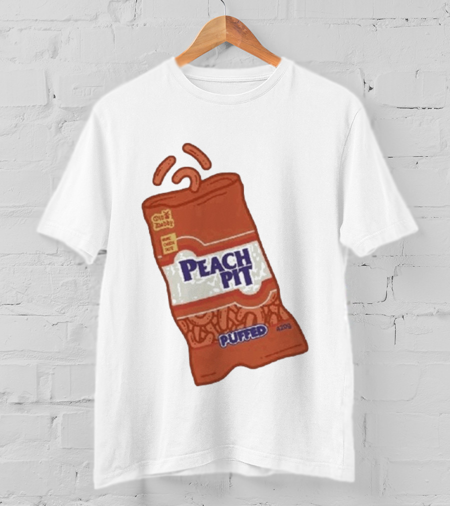 Peach Pit Puffed Snack Bag Cheesie Guys Party Pack 420g T-Shirt