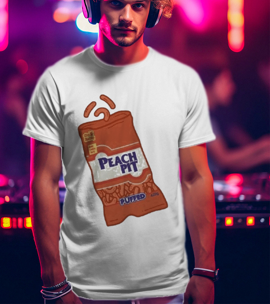 Peach Pit Puffed Snack Bag Cheesie Guys Party Pack 420g T-Shirt
