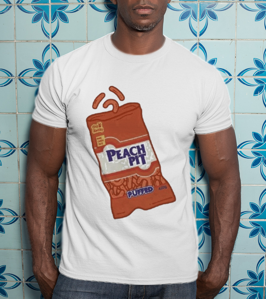 Peach Pit Puffed Snack Bag Cheesie Guys Party Pack 420g T-Shirt