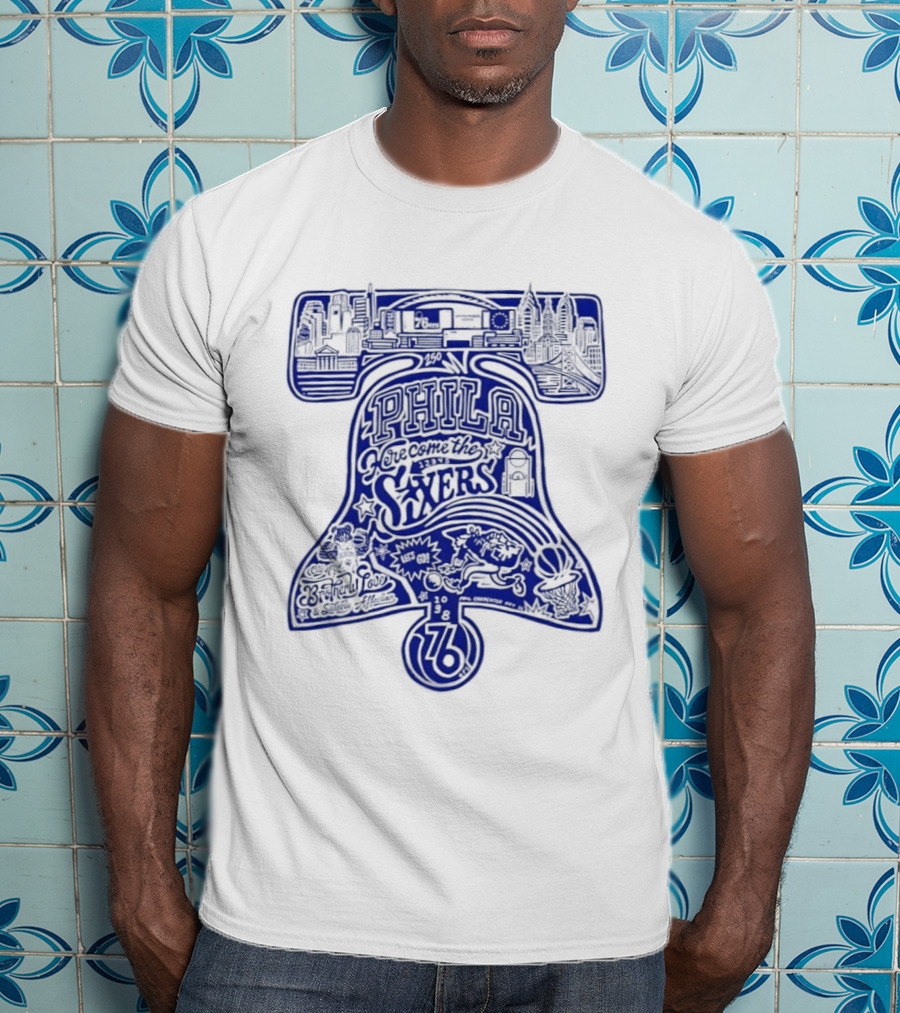 Philadelphia 76ers Liberty Bell Here Come The Sixers City Of Brotherly Love T-Shirt