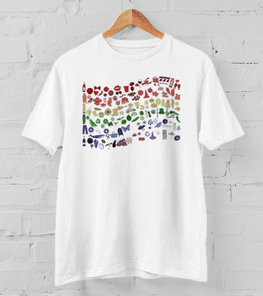 Pride Flag Made From Toys And Objects Multicolor Rainbow T-Shirt