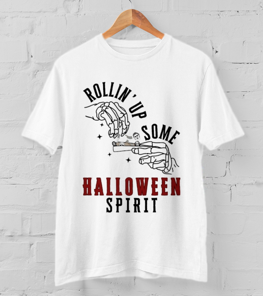Rollin' Up Some Halloween Spirit Skeleton Hands Spooky Fun T-Shirt