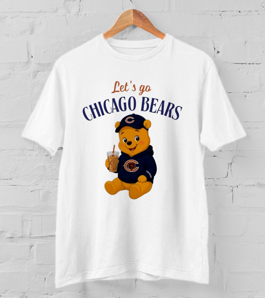 Winnie The Pooh Let's Go Chicago Bears Fan Gear T-Shirt