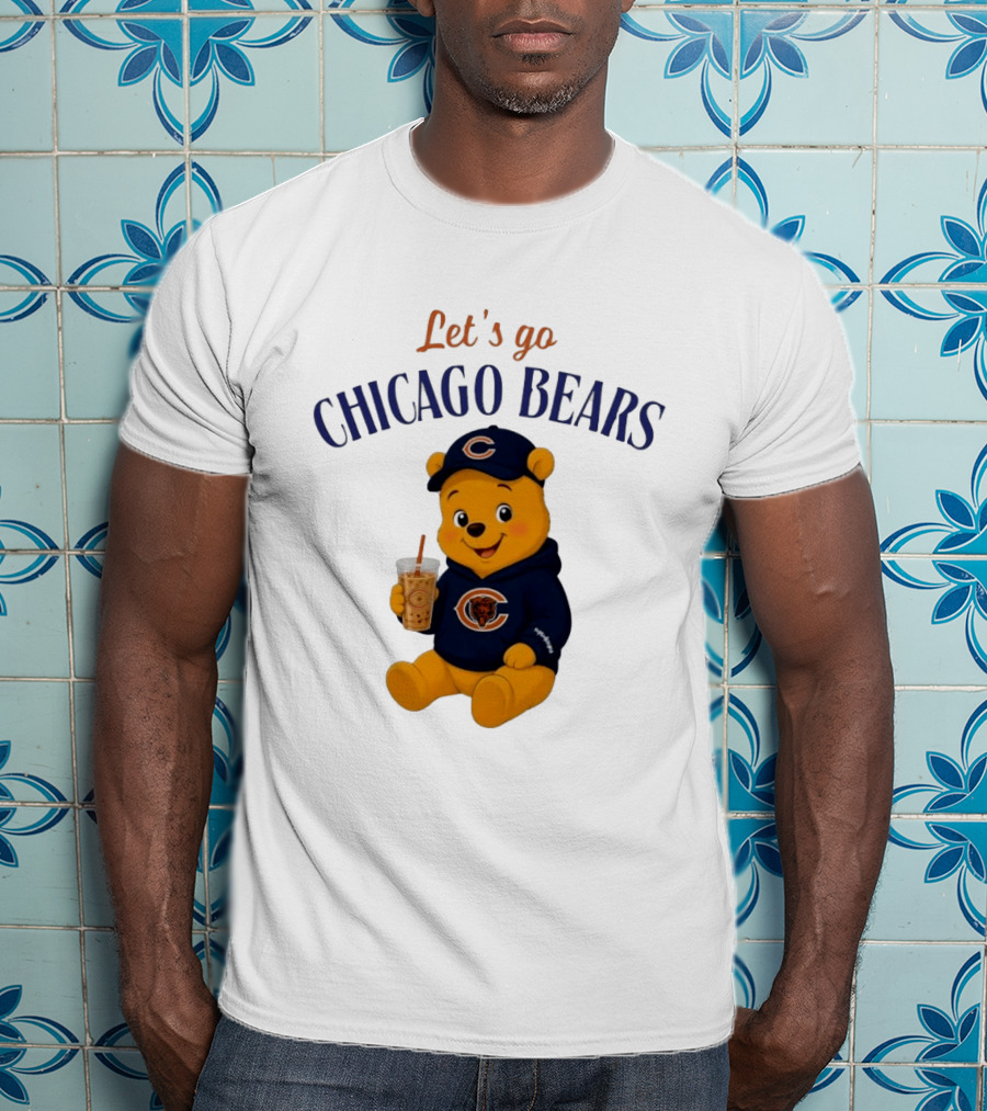 Winnie The Pooh Let's Go Chicago Bears Fan Gear T-Shirt
