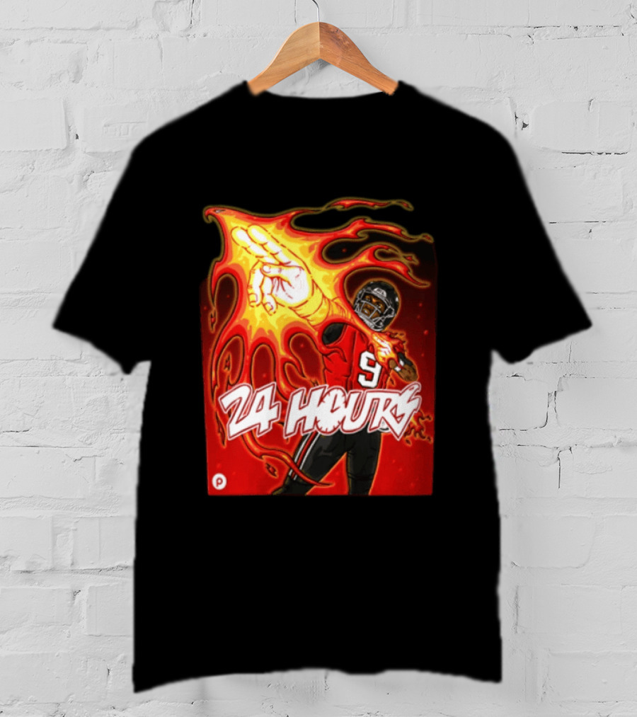 24 Hours Michael Penix Jr Atlanta Falcons NCAA Football 9 Flame T-Shirt