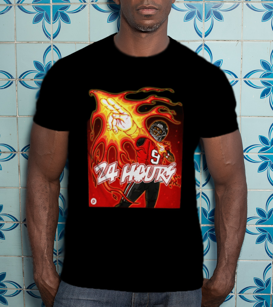 24 Hours Michael Penix Jr Atlanta Falcons NCAA Football 9 Flame T-Shirt