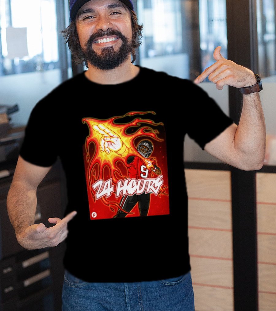 24 Hours Michael Penix Jr Atlanta Falcons NCAA Football 9 Flame T-Shirt
