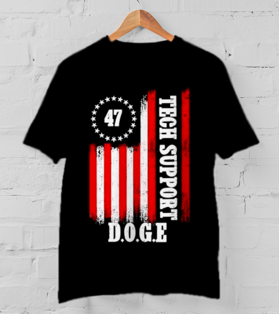 47 D.O.G.E. Tech Support American Flag T-Shirt