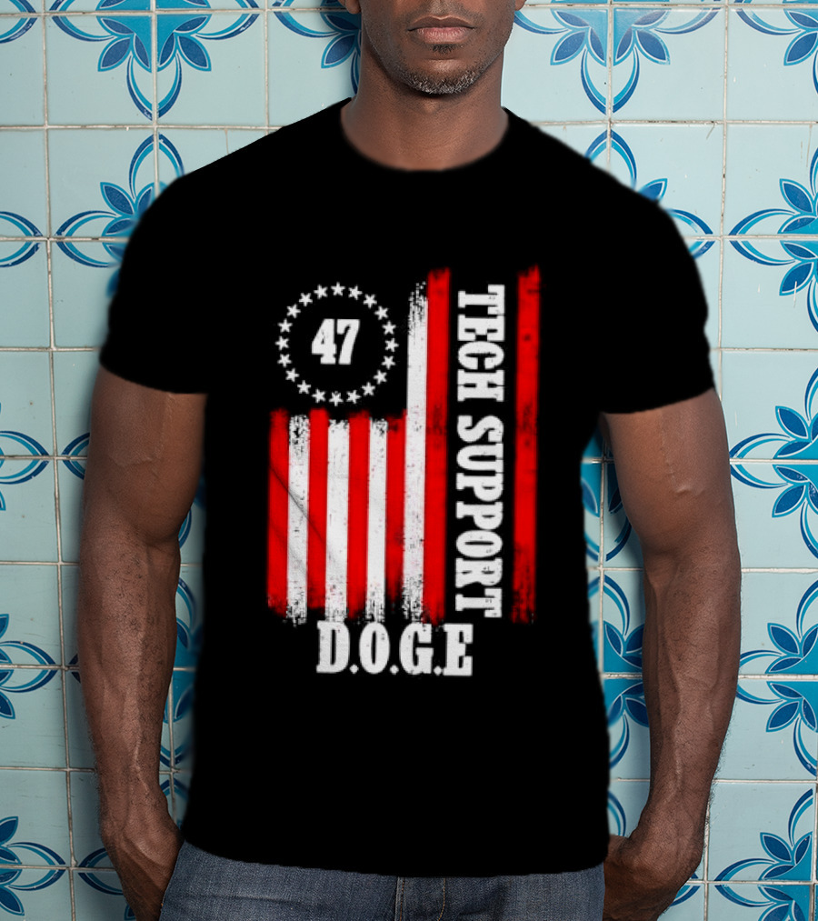 47 D.O.G.E. Tech Support American Flag T-Shirt