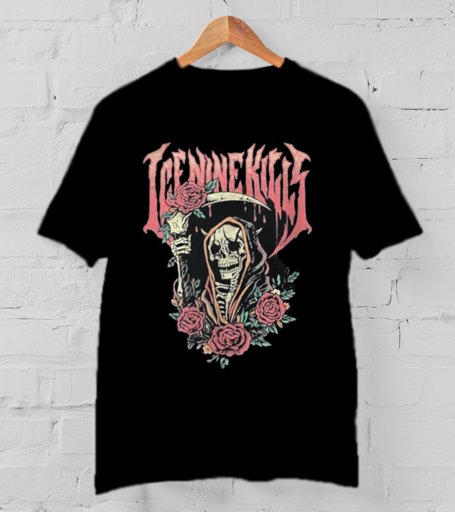 Ice Nine Kills Grim Reaper With Roses Tattoo T-Shirt