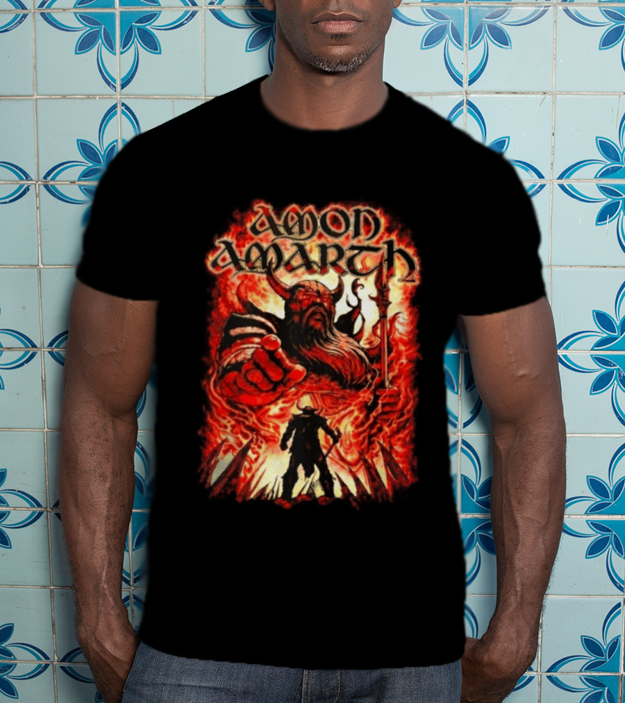 Amon Amarth Oden Wants You Red Zone Viking Warrior T-Shirt