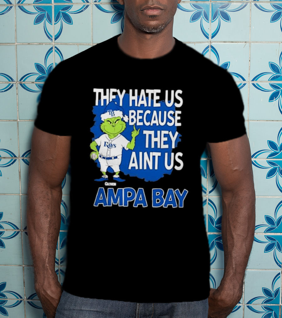 Tampa Bay Rays Grinch Christmas They Hate Us Because They Aint Us T-Shirt