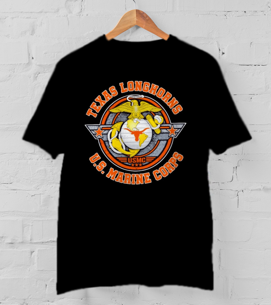 Texas Longhorns US Marine Corps Semper Fidelis USMC T-Shirt