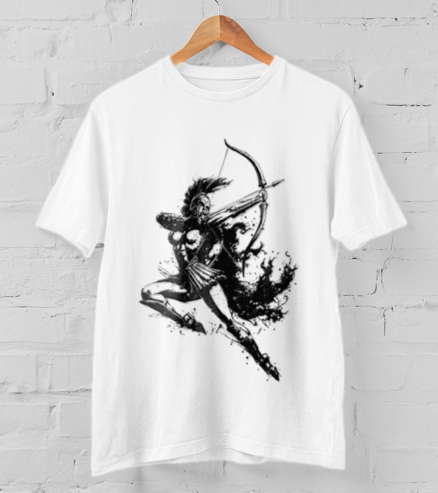 Female Spartan Warrior Archer Helmet T-Shirt