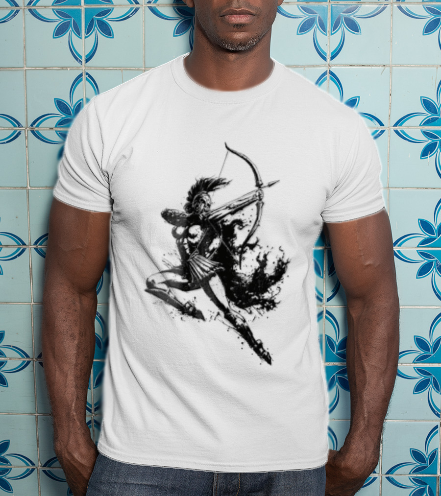 Female Spartan Warrior Archer Helmet T-Shirt