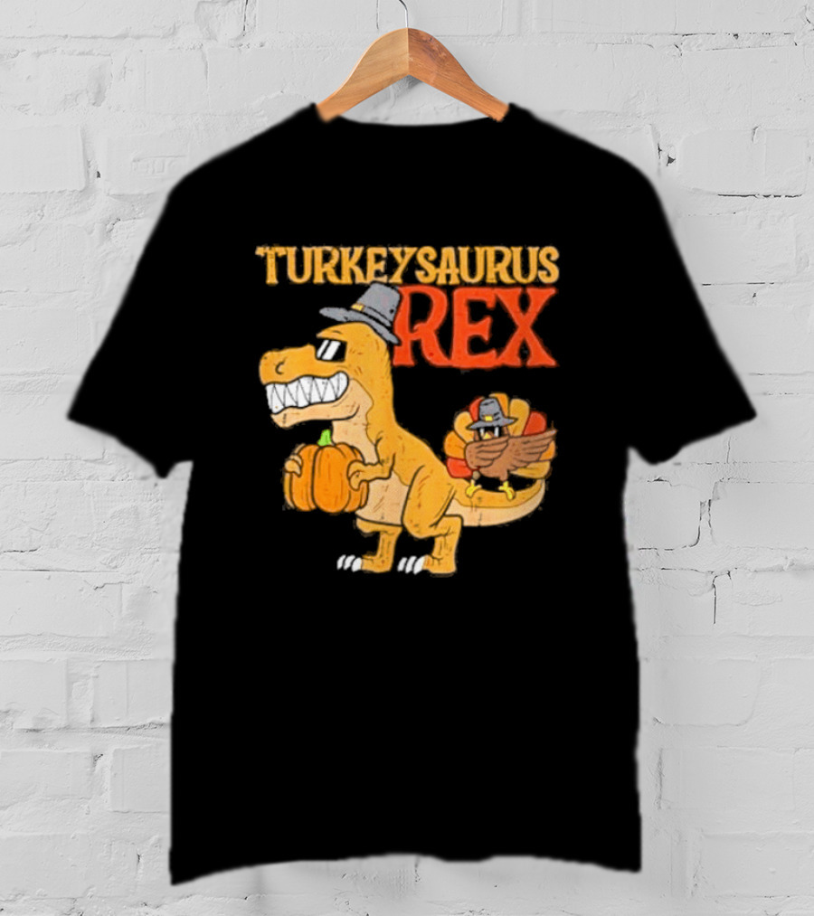 Turkeysaurus Rex Toddler Boys Thanksgiving Dab Turkey Dino 2024 T-Shirt