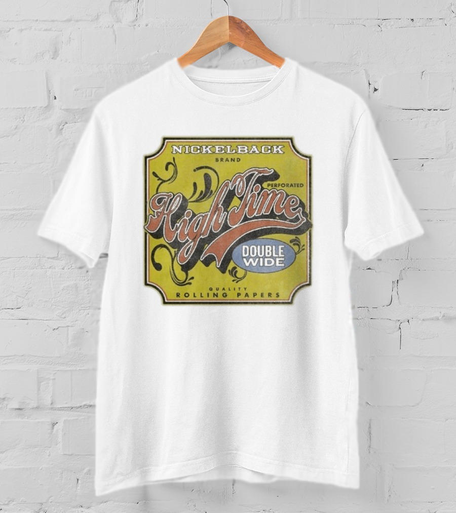 Nickelback Brand High Time Perforated Double Wide Rolling Papers T-Shirt