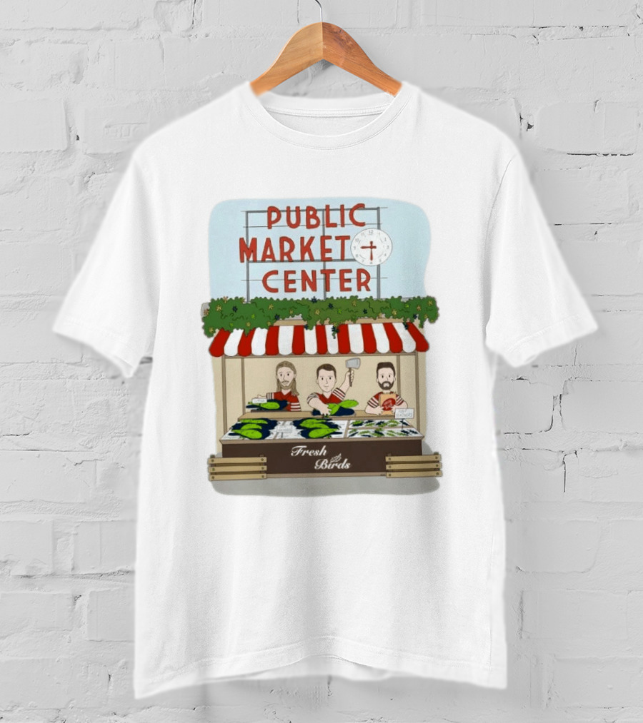 Public Market Center Fresh Birds Sea Chickens Market Stall T-Shirt