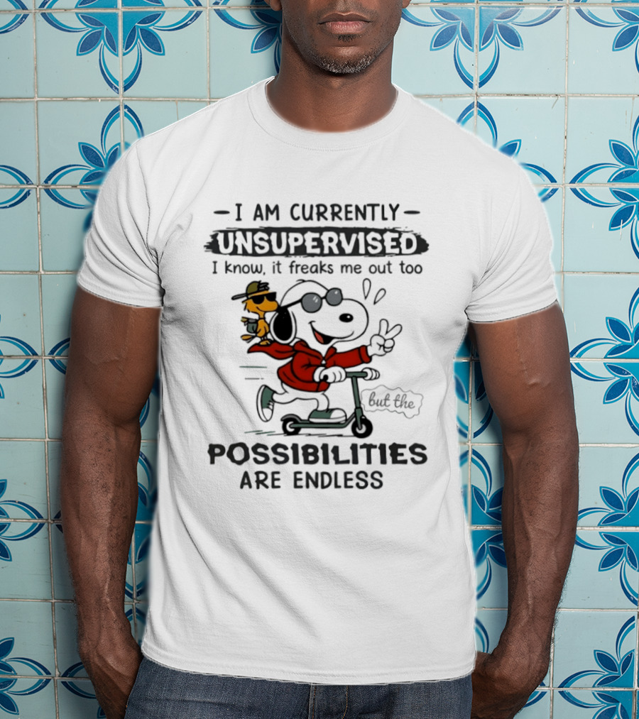 I Am Currently Unsupervised Snoopy Woodstock Possibilities Are Endless T-Shirt