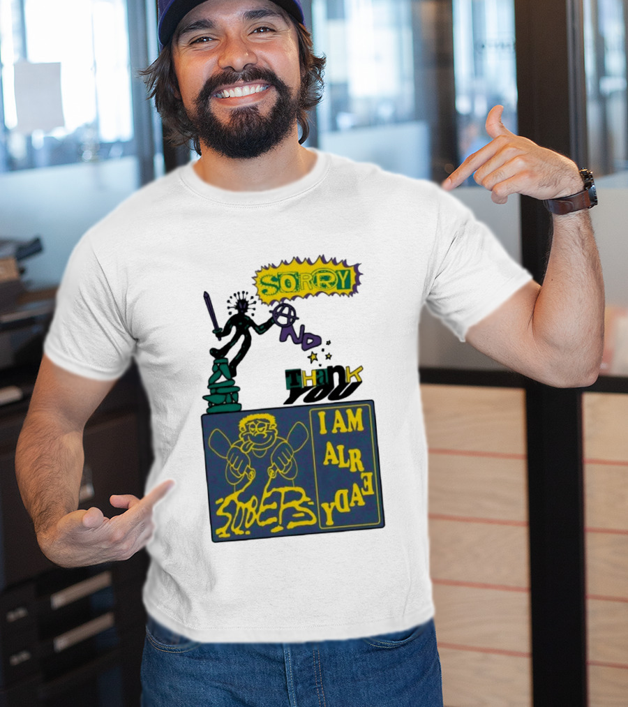Sorry No Thank You I Am Already Sober Street Collage T-Shirt