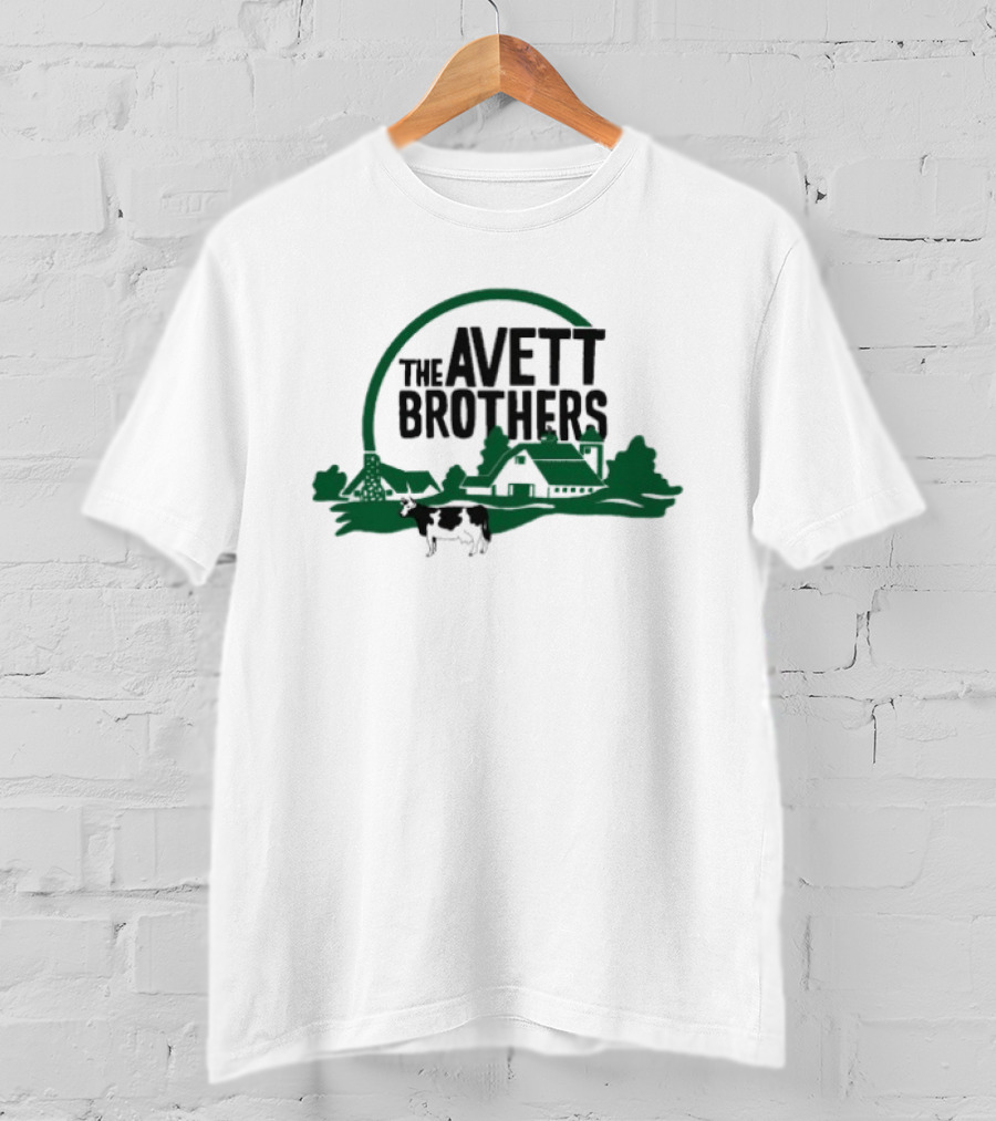 The Avett Brothers Hand Drawn Farm Cow Scene T-Shirt
