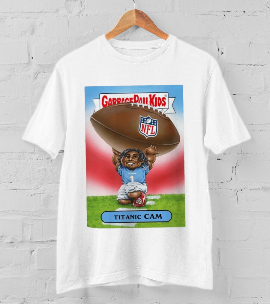 Garbage Pail Kids Titanic Cam NFL Tennessee Titans Card T-Shirt