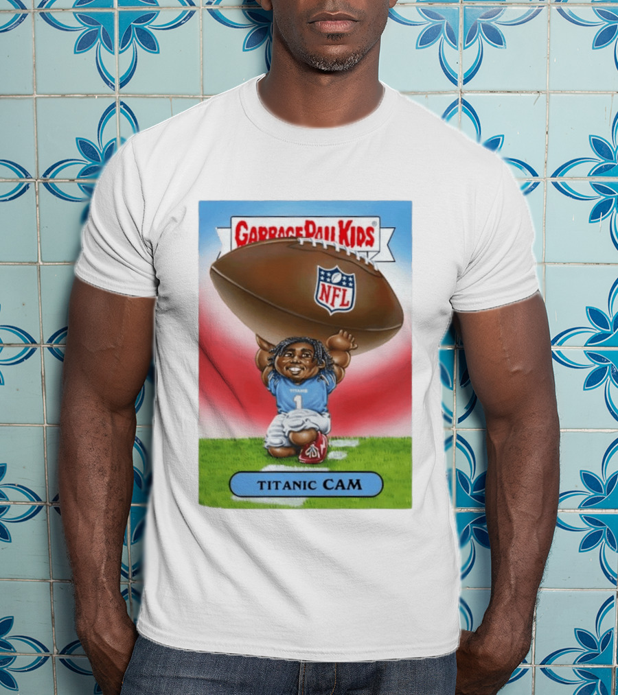 Garbage Pail Kids Titanic Cam NFL Tennessee Titans Card T-Shirt
